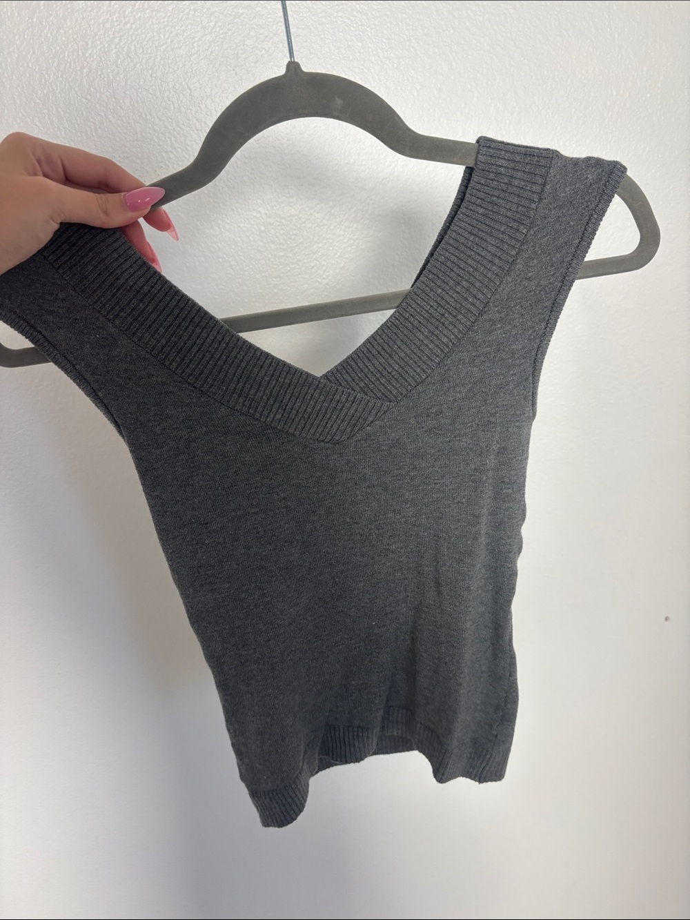 Brandy Melville Gray Knit Tank Top Like New